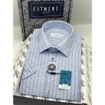 Fitmens Klasik Kısa Kol Yaka Alttan Düğmeli Hediye Kutulu Erkek Gömlek FS-004564 - Mavi - 2XL