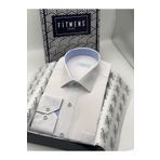 Fitmens Klasik Uzun Kol Filafil Pitikareli Swift Hediye Kutulu Erkek Gömlek - Beyaz Mavi FS-001263