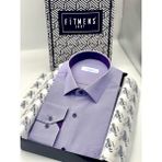 Fitmens Klasik Uzun Kol Filafil Pitikareli Swift Hediye Kutulu Erkek Gömlek FS-001263 - Lila - 5XL