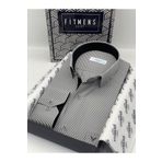 Fitmens Klasik Uzun Kol Ince Çizgili Cepli Hediye Kutulu Erkek Gömlek Fs-003317 - Beyaz Siyah