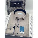 Fitmens Klasik Uzun Kol Pöti Kareli Yaka Düğmeli Hediye Kutulu Erkek Gömlek FS-002273 - Sarı - 5XL
