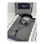 Fitmens Klasik Uzun Kol Premium Kalın Çizgili Hediye Kutulu Erkek Gömlek Fs-001266 - Siyah Beyaz