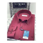 Fitmens Slim Fit Uzun Kol Baklava Desen Kol Nakışlı Yaka Düğmeli Hediye Kutulu Şık Erkek Gömlek FS-004200 -