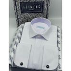 Fitmens Slim Fit Uzun Kol Gizli Düğmeli Likralı Smokin Damatlık Erkek Gömlek FS-004296 - Beyaz