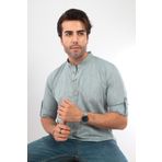 Fitmens Slim Fit Uzun Kol Hakim Yaka Yarım Patlı Hediye Kutulu Erkek Gömlek - Yeşil FS-003687