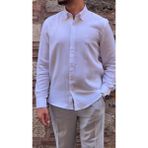 Fitmens Slim Fit Uzun Kol Müslin Pamuk Rahat Nefes Alabilen Kumaştan Yaka Düğmeli Hediye Kutulu Erkek Gömlek FS-004202 - Beyaz - XL