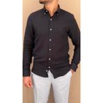 Fitmens Slim Fit Uzun Kol Müslin Pamuk Rahat Nefes Alabilen Kumaştan Yaka Düğmeli Hediye Kutulu Erkek Gömlek FS-004202 - Siyah - 2XL