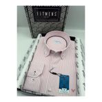 Fitmens Slim Fit Uzun Kol Premium Çizgili Yaka Düğmeli Hediye Kutulu Erkek Gömlek FS-004440 - Pembe