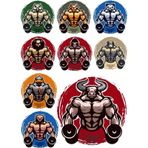 Fitnesci Hayvanlar Sticker Set 9 Parça Telefon, Tablet, Defter, Laptop Sticker