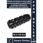 Fitness Aerobik Denge Stabilite Kas Esnekliği Denge Geliştirici Kadın Erkek Spor Foam Roller 33 cm - Siyah