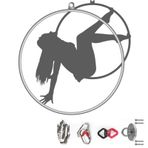 Fitness Hula Hoops, Lyra Hoop Hava Halkası Seti Arma Donanımı ile Tek Paslanmaz Çelik Halka Sirk Çemberi Dans Stüdyosu için Harika, Hava Fitness, 90 cm-2,5 cm