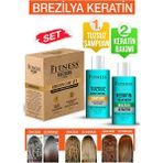 Fitness Professional Kalıcı Saç Düzleştirici Botox Brezilya Fönü Keratin Bakımı & Tuzsuz Şampuan Evde Kullanım Seti