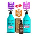 Fitness Professional Kuru Saçlara Özel Onarıcı Botox Set 1000 ml ve Keratin Bakım Yağı 100 ml