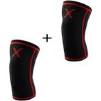 Fitness Spor Dizlik , Ortopedik Antrenman Dizliği ,Knee Sleeve Unisex 2'li Paket - Siyah - Kırmızı