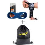 Fitness Sporcu Bilekliği Wrist Wraps Dark Kamuflaj + Ağırlık Kaldırma Kayışı 8 Loop Lifting Straps Mavi + Sackpack 3'lü Paket