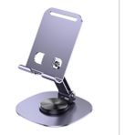 Fitplus K72 Metal 360 Döner Katlanır Masaüstü Telefon ve Tablet Standı - Füme