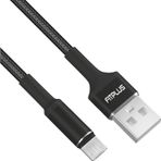 FitPlus Round RS-101 3A 1 mt Örgü - Siyah Micro Usb Data/Şarj Kablosu