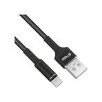 FitPlus Round RS-201 3A 2 mt Örgü - Siyah Micro Usb Data/Şarj Kablosu