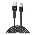 FitPlus Strong ST-113 3A 1 mt Örgü - Siyah Type-C Data/Şarj Kablosu