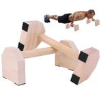 FitRepa 2 şınav barı, Push Up bar ahşap paralel jimnastik ekipmanı, kaymaz, el stantları, yoga ve jimnastik, iç ve dış mekan için, eklemleri korur, vücut ağırlığı antrenmanı