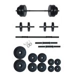 Fitset 55 kg Kombo Halter Seti ve Dambıl Seti Ağırlık Fitness Seti