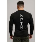 FitVult Göktürkçe Türk Yazılı Sırt Baskılı Uzun Kollu Compression Spor Tshirt Vücuda Yapışan Body İçlik Comp
