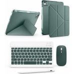 Five-E Apple iPad 10. Nesil Smart Combo Türkçe Klavyeli Tablet Origami Kılıf Seti -Mouse Kalem Dahil - 10. NESİL - Haki