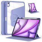 Five-E Apple iPad Air 11 Inç 6. Nesil (2024) Yatay ve Dikey Dönebilen Standlı Kalem Şarjına Uygun Darbe Dayanıklı Thermix Kılıf A2899 A2900 - iPad Air 6 11 Inc - Lavanta