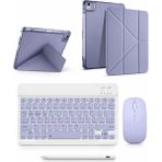 Five-E Apple iPad Air 11 M2/m3/m4 Smart Combo Türkçe Klavyeli Tablet Origami Kılıf Seti -Mouse Kalem Dahil - AİR 11 - Lavanta