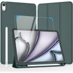 Five-E Apple iPad Air 11 M3 (2025) Kılıf Ekran Koruyucu ve Stylus Kalemli 3'ü 1 Arada Full Gear Set - iPad Air 11 M4 (2026) - Haki