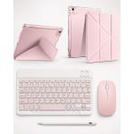 Five-E Apple iPad Air 13 M2/m3/m4 Smart Combo Türkçe Klavyeli Tablet Origami Kılıf Seti -Mouse Kalem Dahil - AİR 13 - Rose Gold
