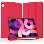 Five-E Apple iPad Air 5. Nesil 10.9 (2022) Kalemlikli Yatay Standlı Stromix Smart Kılıf ve Ekran Koruyucu A2588 A2589 A2591 - Kırmızı