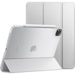 Five-E Apple iPad Pro 11 3. Nesil (2021) Yatay Standlı Uyku Modlu Basic Arkası Sert Smart Kılıf ve Ekran Koruyucu A2377 A2459 A2301 A2460 - iPad Pro 11 2021 (3.Nesil) - Gri