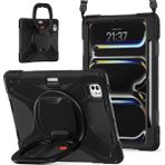 Five-E Apple iPad Pro 11 Inc 3. Nesil (2021) Yüzük Halka Standlı Zırhlı Armor Defender Kalemlikli Kılıf A2377 A2459 A2301 - Siyah