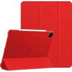 Five-E Apple iPad Pro 11 M4 5. Nesil (2024) Yatay Standlı Uyku Modlu Basic Arkası Sert Smart Kılıf A2836 A2837 - Kırmızı