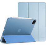 Five-E Apple Pro 12.9 5. Nesil (2021) Yatay Standlı Uyku Modlu Basic Arkası Sert Smart Kılıf A2378 A2461 A2379 A2462 - iPad Pro 12.9 2021 - Mavi