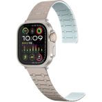 Five-E Apple Watch Ultra 3 49MM Mıknatıs Ayarlı Çizgi Desenli Silikon Kordon - Haki