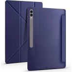 Five-E Samsung Galaxy Tab S8 Plus 2022 Yatay ve Dikey Standlı Antişok Köşe Korumalı Kalemlikli Origami Slikon Kılıf Sm- X800 X806 - Lacivert