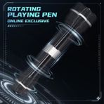 Fiviont Dönen Tükenmez Kalem – Stres Giderici Metal Bilyalı Pen Spinning Kalemi – 21CM Profesyonel Fidget Kalem Öğrenci Ofis Hediyelik - Beyaz - Siyah