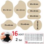 Fixall Adhesive Products Suni Deri Ayakkabı Tamir Yaması Topuk Desteği Arkası Yapışkanlı Yenilik 16 Adet Krem Renk