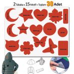 Fixall Adhesive Products Yapışkanlı Polyester Kumaş Çeşitli ŞEKILDE30 Adet Mont Şemsiye Aksesuar Yama Turuncu