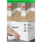 FixCaps Kendinden Yapışkanlı Süpürgelik Folyosu BEYAZ