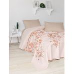Fixe Baskılı Çift Kişilik Pike Takım Pansy Bej - Gri - 200 x 230