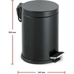 Fixer365 Siyah Renkli Paslanmaz Koram Pedallı 12 Lt Çöp Kovası - 12 Litre
