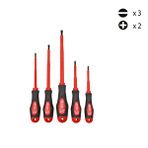 FIXIO Cer-pa Norm Prosoft 5 Parça İzoleli Tornavida Takımı/seti (3xdüz/2xyıldız) Mavi