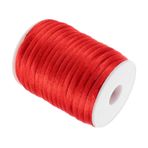 FIXOSHEE 1 Rulo Çin Düğümü Kırmızı Ip Bilezikler Çekicilik Bilezik Yapma Kiti Çin Düğüm Kablosu Kumaş Iplikleri Streç Naylon Kordon Diy Boncuk Streç Kordonlar Ip Kırmızı Polyester