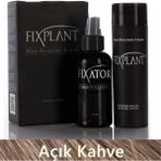 Fıxplant Saç Dolgunlaştırıcı Set Topik 28 Gr. + Sprey | Seyrek Saçlar Için Saç Tozu | Fixplant Saç Fiberi - Açık Kahve