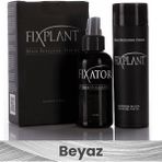Fıxplant Saç Dolgunlaştırıcı Set Topik 28 Gr. + Sprey | Seyrek Saçlar Için Saç Tozu | Fixplant Saç Fiberi - Beyaz