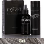 Fıxplant Saç Dolgunlaştırıcı Set Topik 28 Gr. + Sprey | Seyrek Saçlar Için Saç Tozu | Fixplant Saç Fiberi - Gri