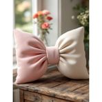 Fiyonk Görünümlü Dekoratif Keten Kumaş Yastık Dolgulu Fiyonk Hediye Yastık Kırlent (30X40CM)) - 30 x 40 cm - Kırmızı - Lacivert - Beyaz - Gri